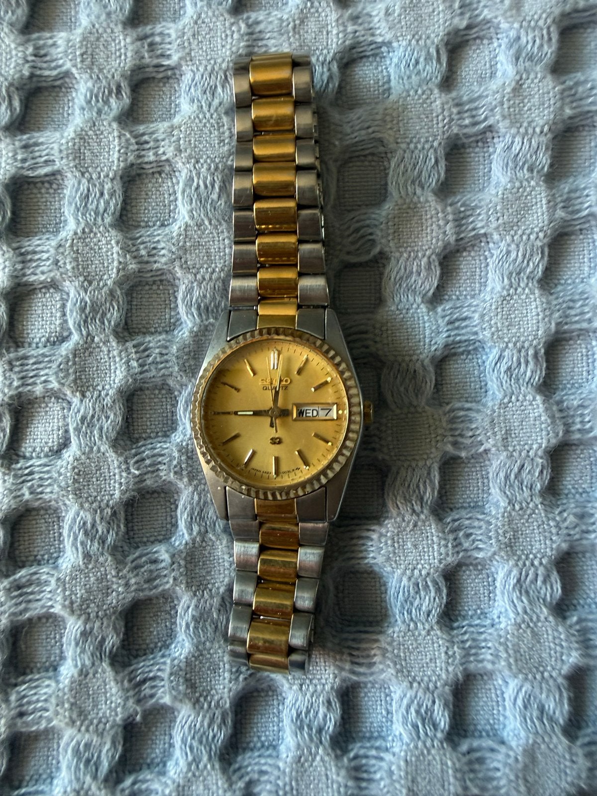 Seiko Polshorloge - Tweekleurig met Gouden Wijzerplaat, Ophalen, Seiko, Gebruikt, Staal