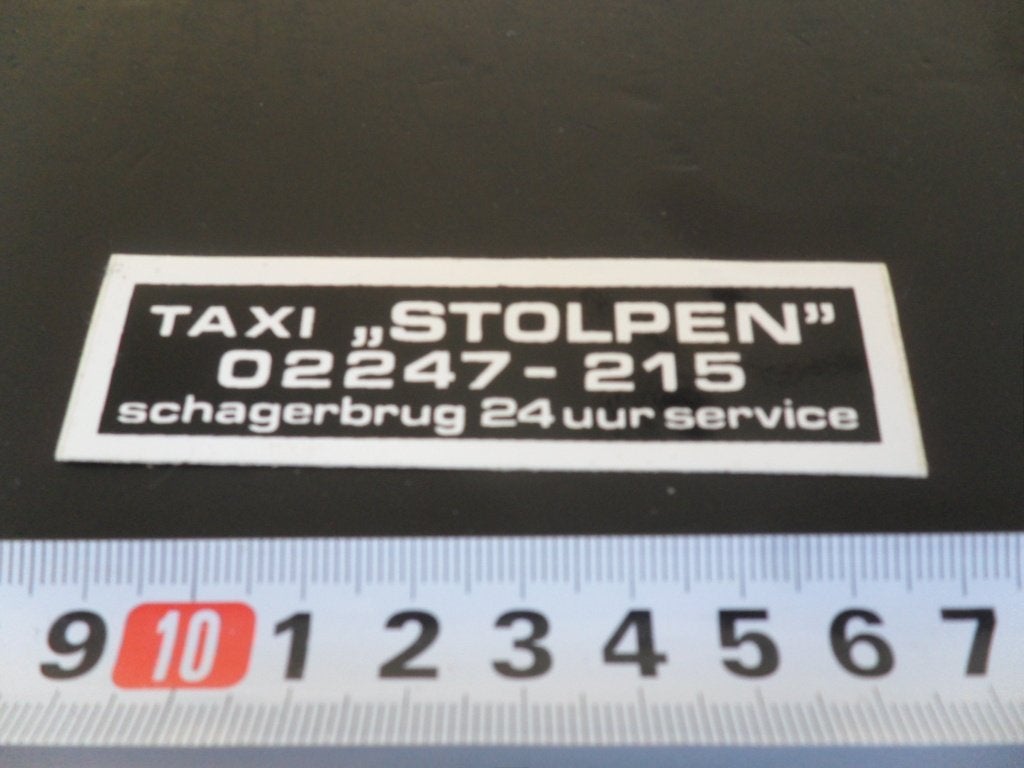sticker Schagerbrug TAXI STOLPEN 02247-215, Ophalen of Verzenden, Zo goed als nieuw