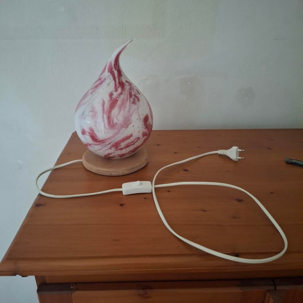Mooie lamp van glas, Ophalen, Zo goed als nieuw, Glas, Minder dan 50 cm