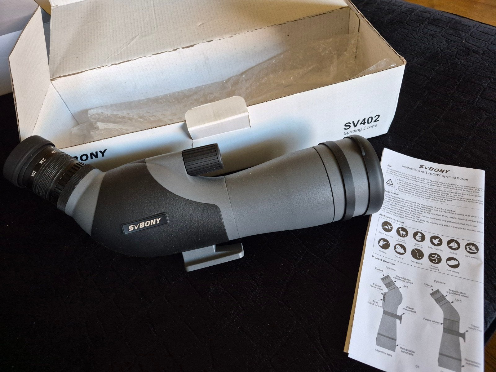 SVBONY SV402 Spotting Scope, Ophalen of Verzenden, Nieuw, 80 tot 200 mm, Onderdelen of Toebehoren
