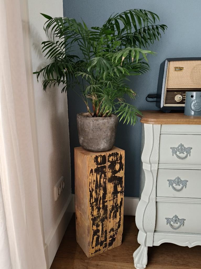 Blok - zuil - bijzettafeltje - verhoger - oud grenen 50cm, Houtatelier M.Y., Info@myhoutatelier.nl, Nieuw, Ophalen of Verzenden