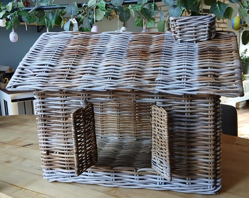 Happy House riet rotan hondenhuis hondenhok hondenmand, Ophalen, Minder dan 65 cm, Zo goed als nieuw, Minder dan 75 cm