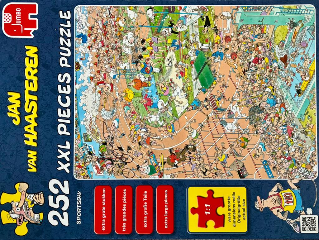 Jan van Haasteren XXL Sportsday Puzzel 252 stukjes, Hobby en Vrije tijd, Denksport en Puzzels, Ophalen, Minder dan 500 stukjes