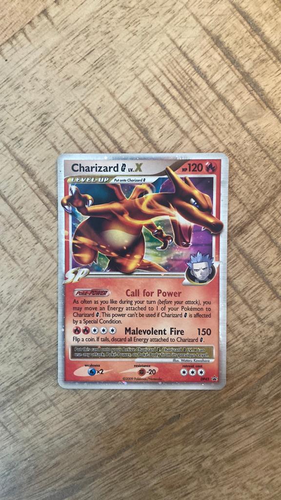 Charizard G LV.X Pokémon Kaart - Zeer Zeldzaam, Ophalen of Verzenden, Gebruikt, Losse kaart, Foil
