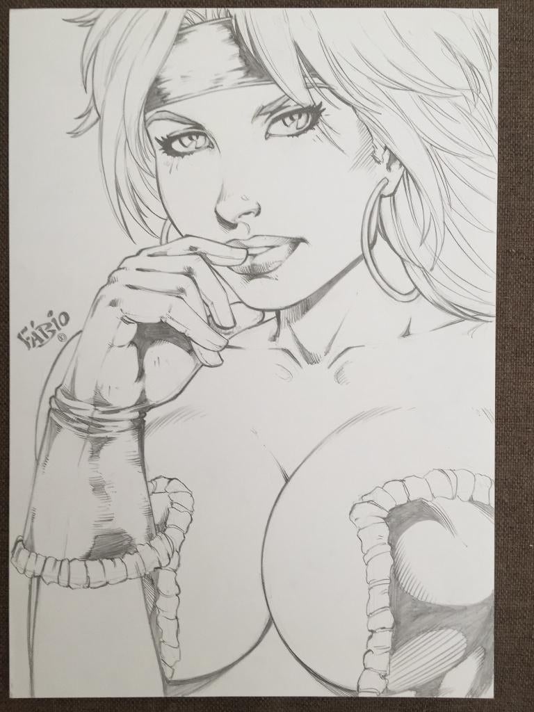 Fabio Oliveiro original pencil drawing Red Monika tekening, Verzenden, Eén stripboek, Zo goed als nieuw, Fabio Oliveira
