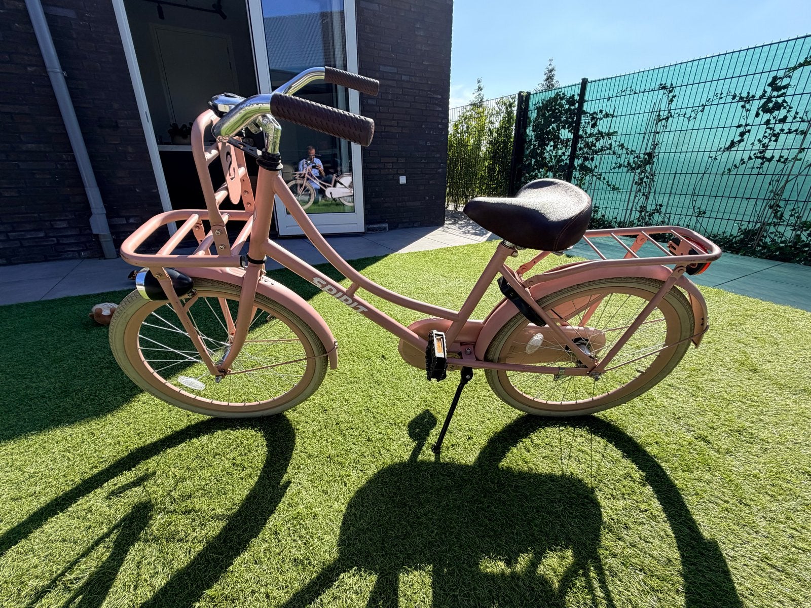 Spirit kinderfiets 22 inch - Roze, Ophalen, Gebruikt, Terugtraprem, 22 inch