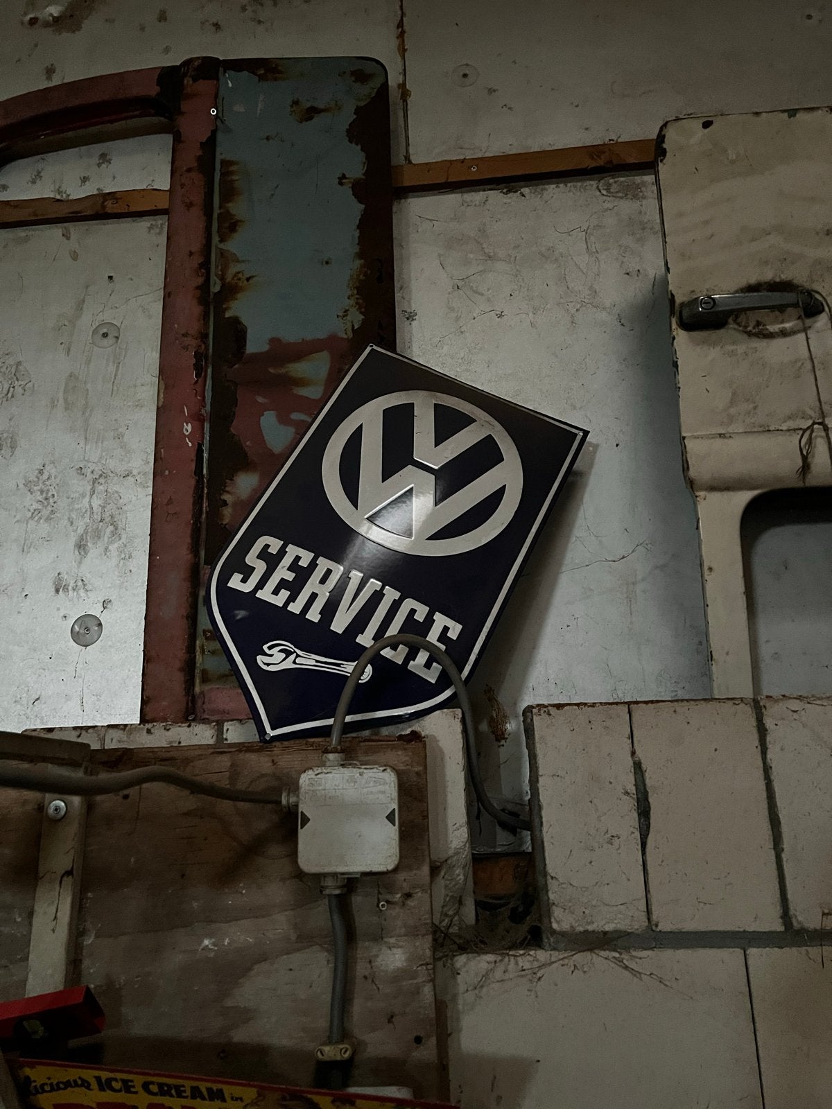 Vintage VW Service Emaille Bord, Ophalen of Verzenden