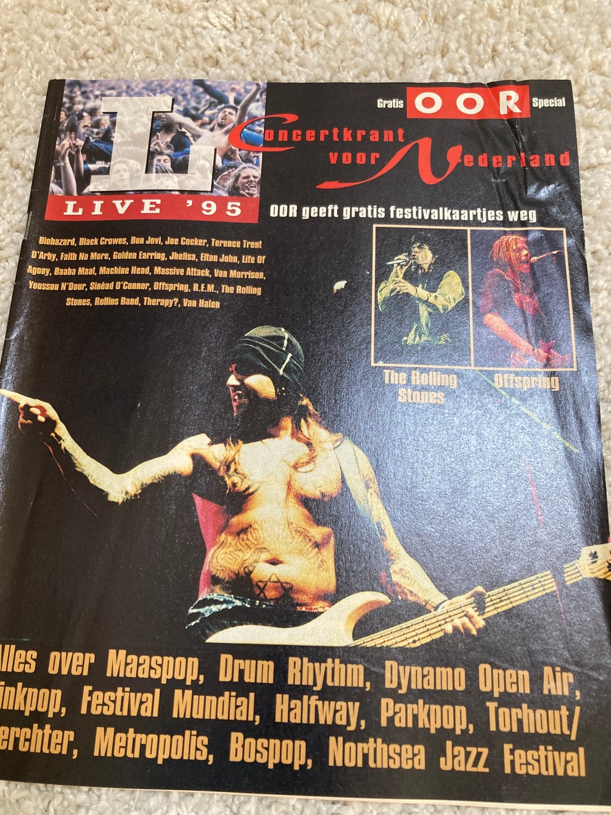 CONCERT krant 1995 ROLLING STONES Offspring BON JOVI O’Conno, Ophalen of Verzenden, Zo goed als nieuw, Muziek, Film of Tv