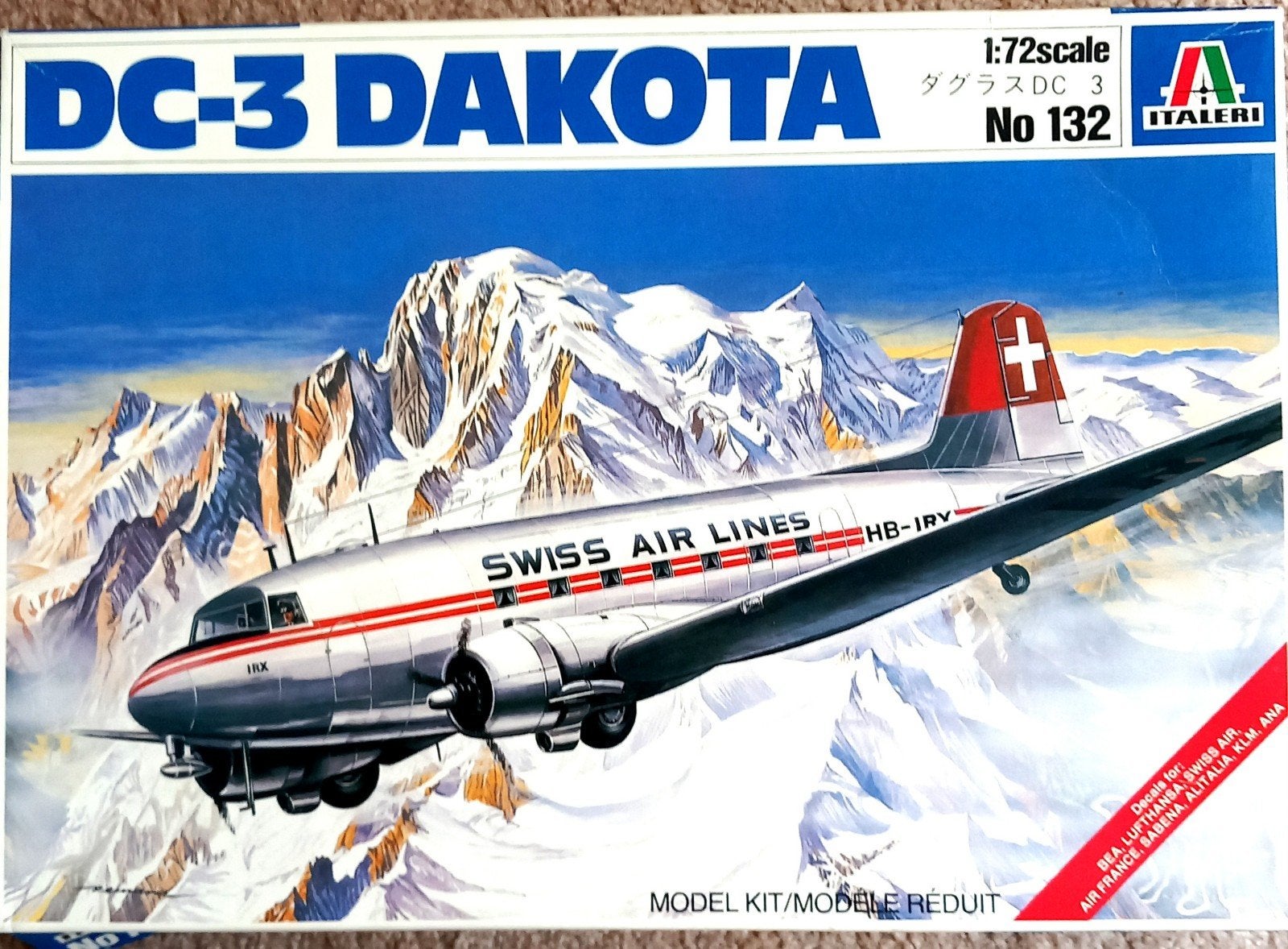 DC-3 Dakota (plastic bouwpakket 1/72) van Italeri, Ophalen of Verzenden, Zo goed als nieuw, 1:50 tot 1:200, Italeri