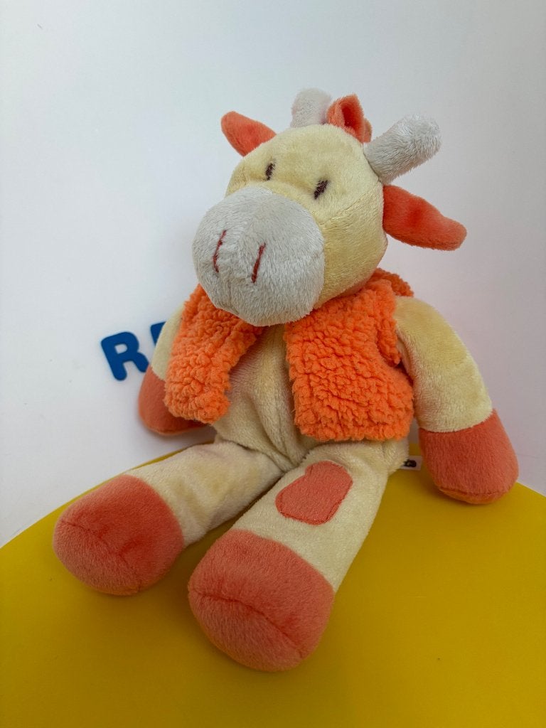 K3006 Eddy toys giraf giraffe geel met oranje vestje, Ophalen of Verzenden, Zo goed als nieuw, Overige typen