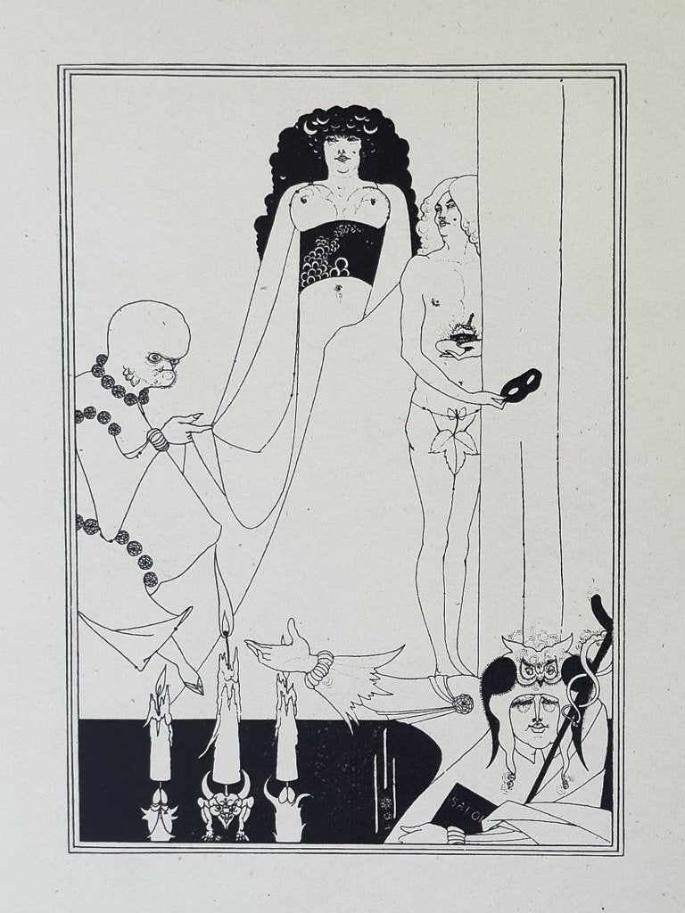 Aubrey Beardsley, Herodias uit Salome, Originele prent 1920, 40 cm, Verzenden, Overige technieken, Origineel