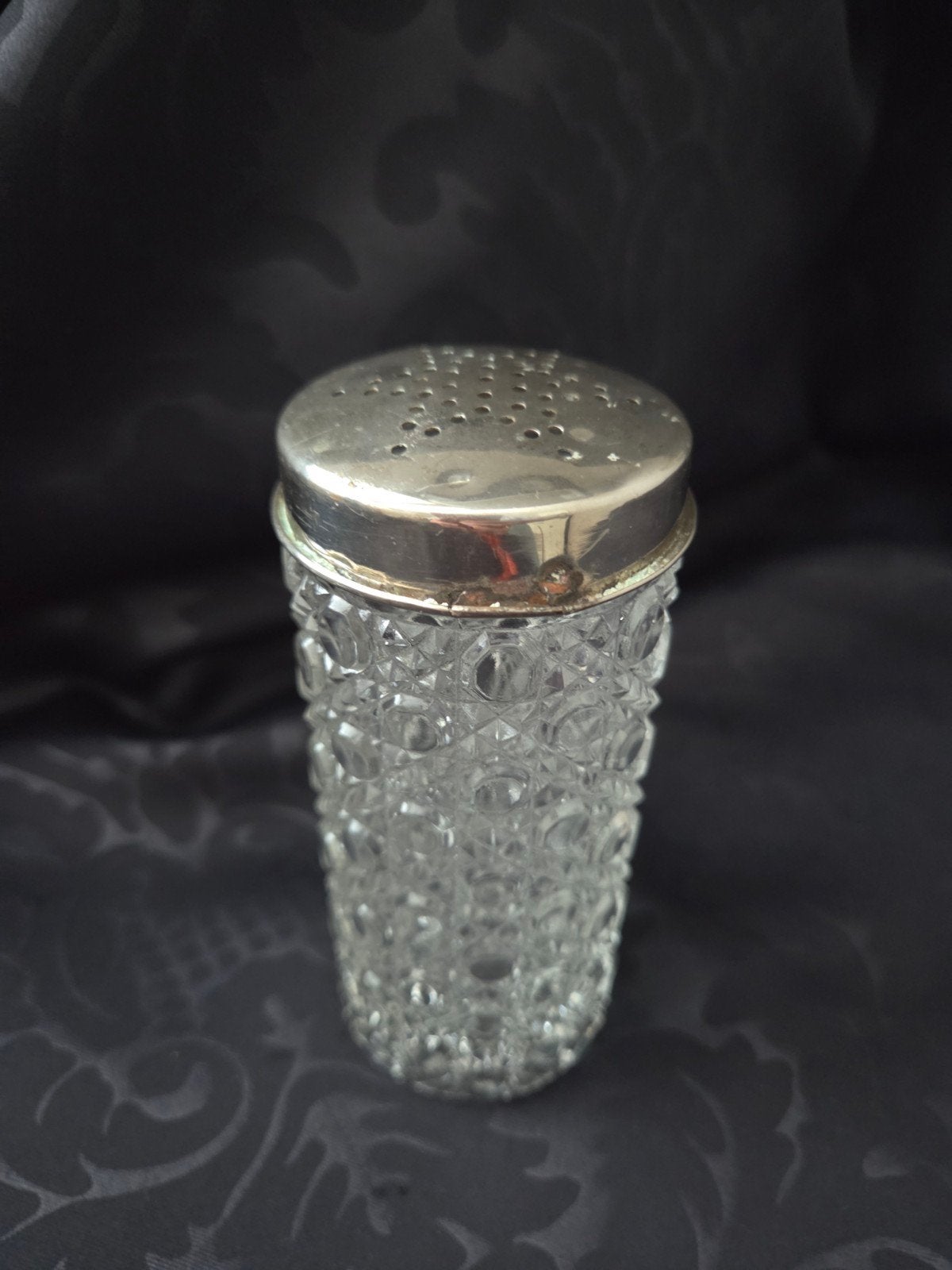 Vintage Suikerstrooier - Kristalglas met Zilverkleurige Dop, Antiek en Kunst, Ophalen of Verzenden