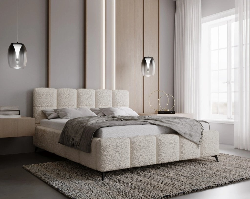 ACTIE Bedframe 160x200 - Stof Beige | Zonder Matras, Stijlvol bedframe geschikt voor iedere slaapkamer!, Verzenden, Beige, 200 cm