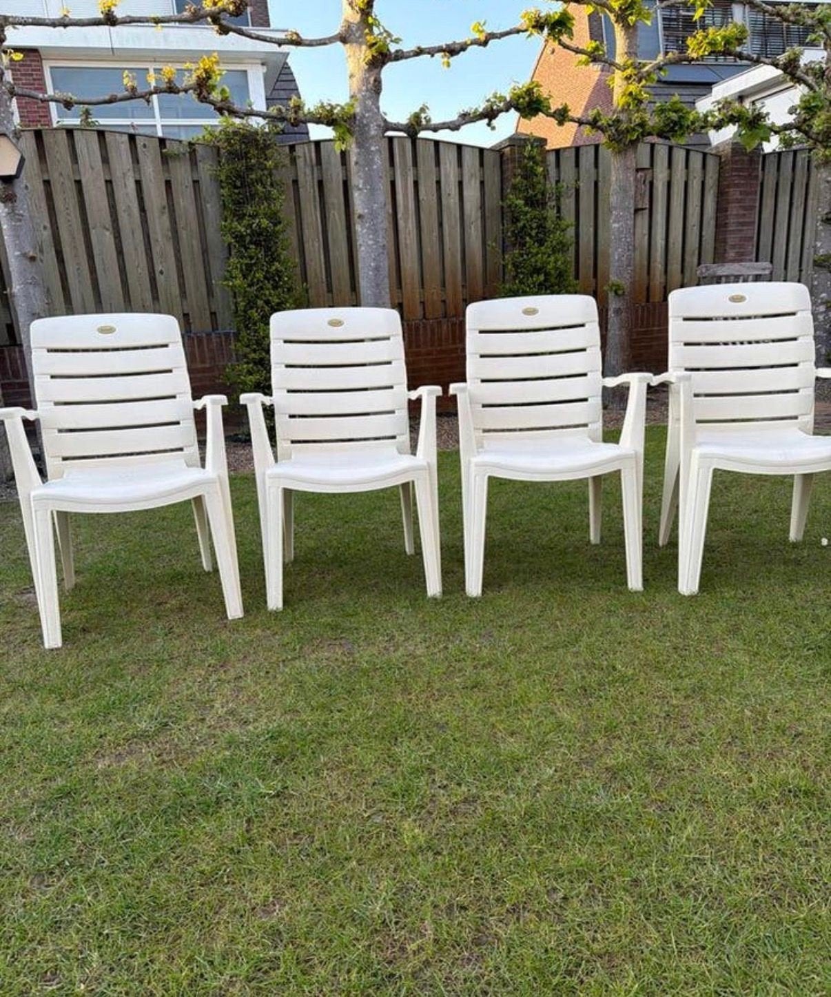 Hartman Prestige tuinstoelen - 4 stuks, Ophalen, Gebruikt, Kunststof, Stapelbaar