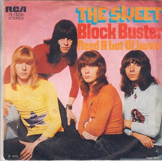 the sweet - block buster  ( glam rock / 1973), 7 inch, Ophalen of Verzenden, Rock en Metal, Fotohoes