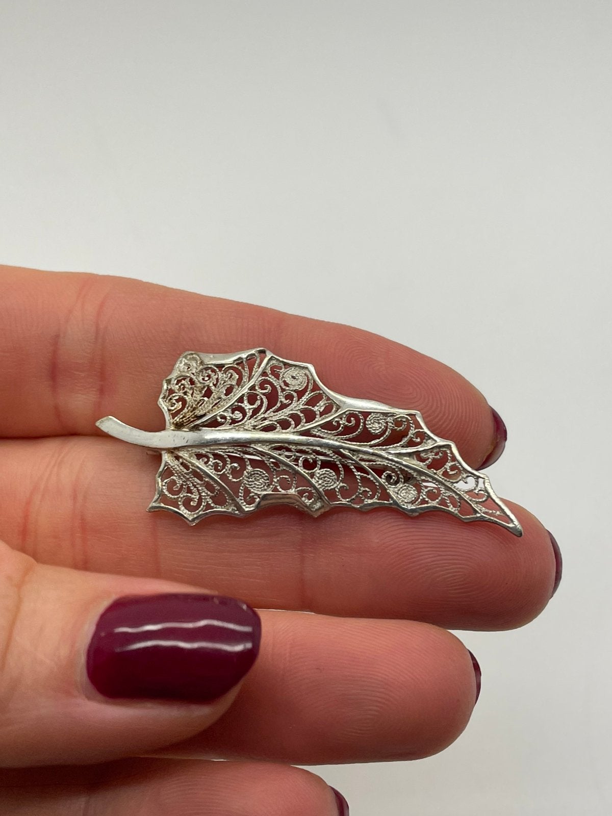 F797 Prachtige zilveren filigrain broche, Ophalen of Verzenden, Zilver, Broche