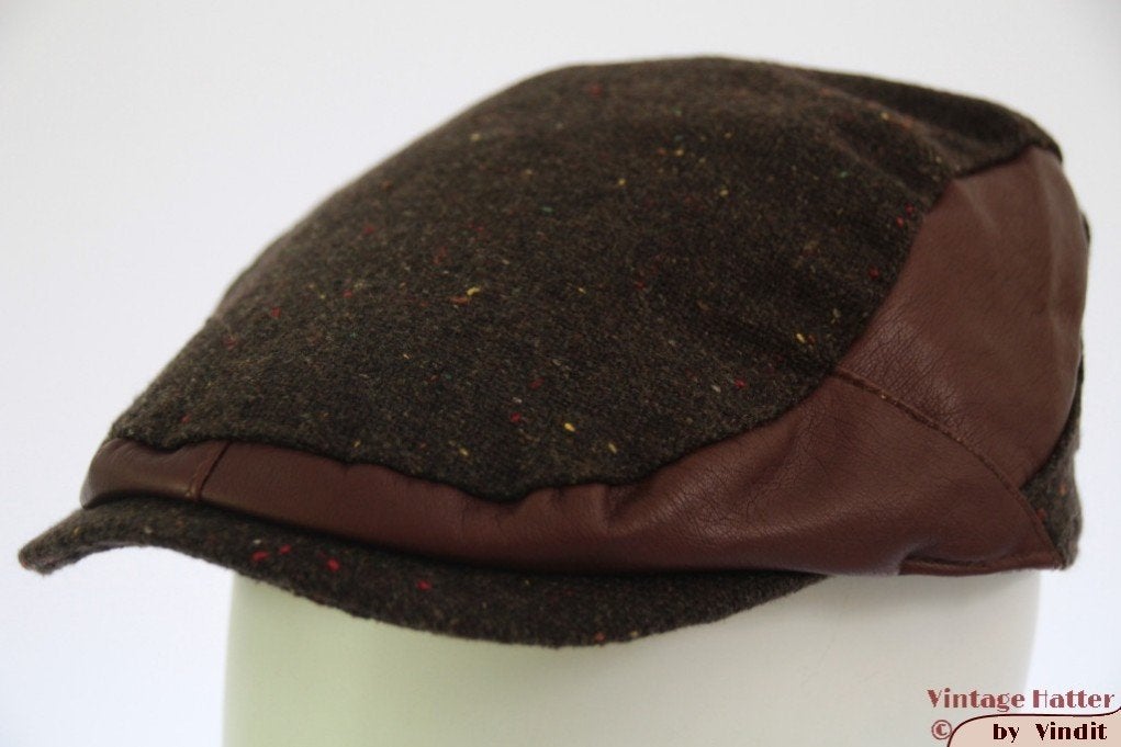 Flatcap Platte pet Hawkins katoen-leer look bruin 59 Nieuw, Kleding | Heren, Hoeden en Petten, Nieuw, Ophalen of Verzenden, Pet