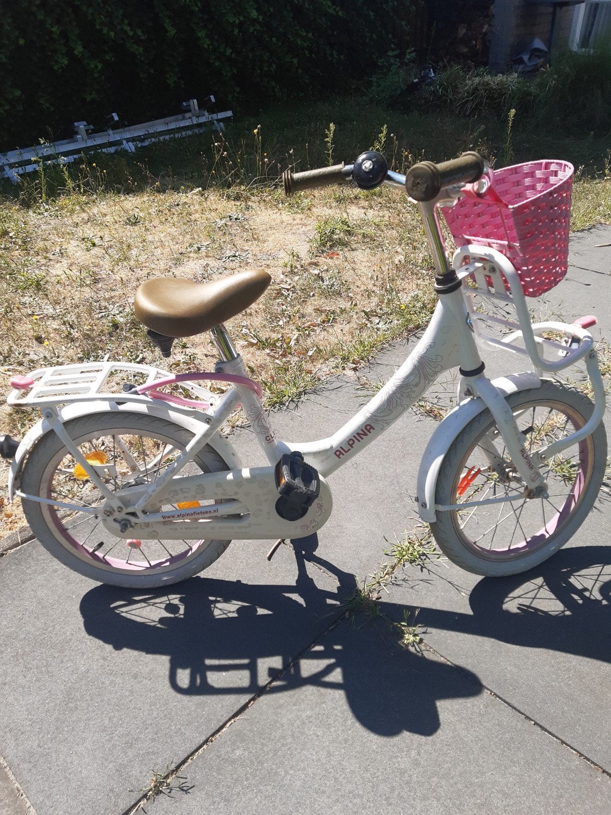 alpina kinderfietsje 14 inch, Ophalen, Gebruikt, Terugtraprem, 14 inch of minder