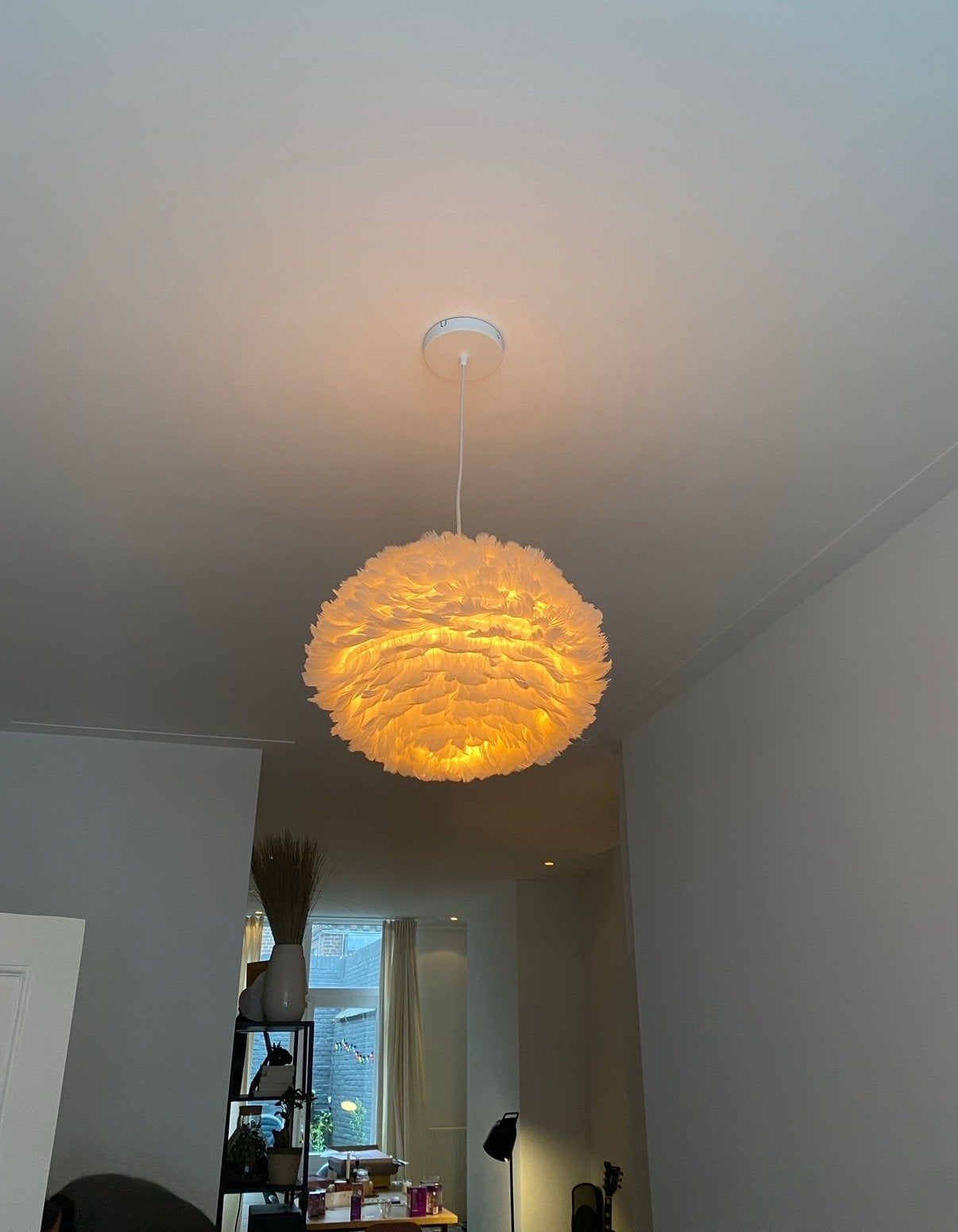 Veren lamp - Umage Eos Pluimen, Ophalen of Verzenden, Zo goed als nieuw, Natuurlijk materiaal, E27 (groot)