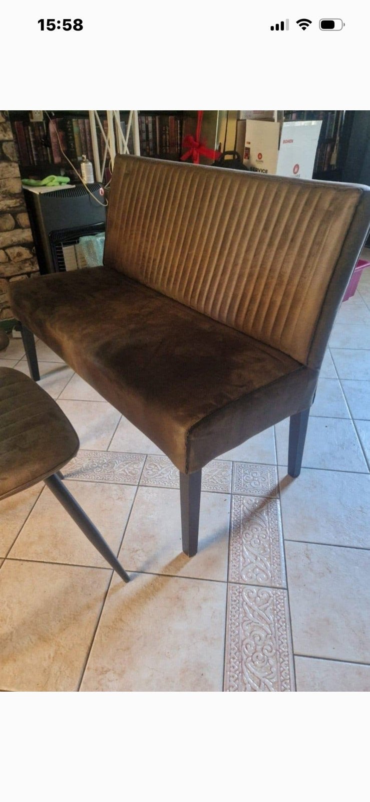 Eetbankje met 2 stoelen  100.00 euro, Ophalen, Twee, Overige kleuren, Hout