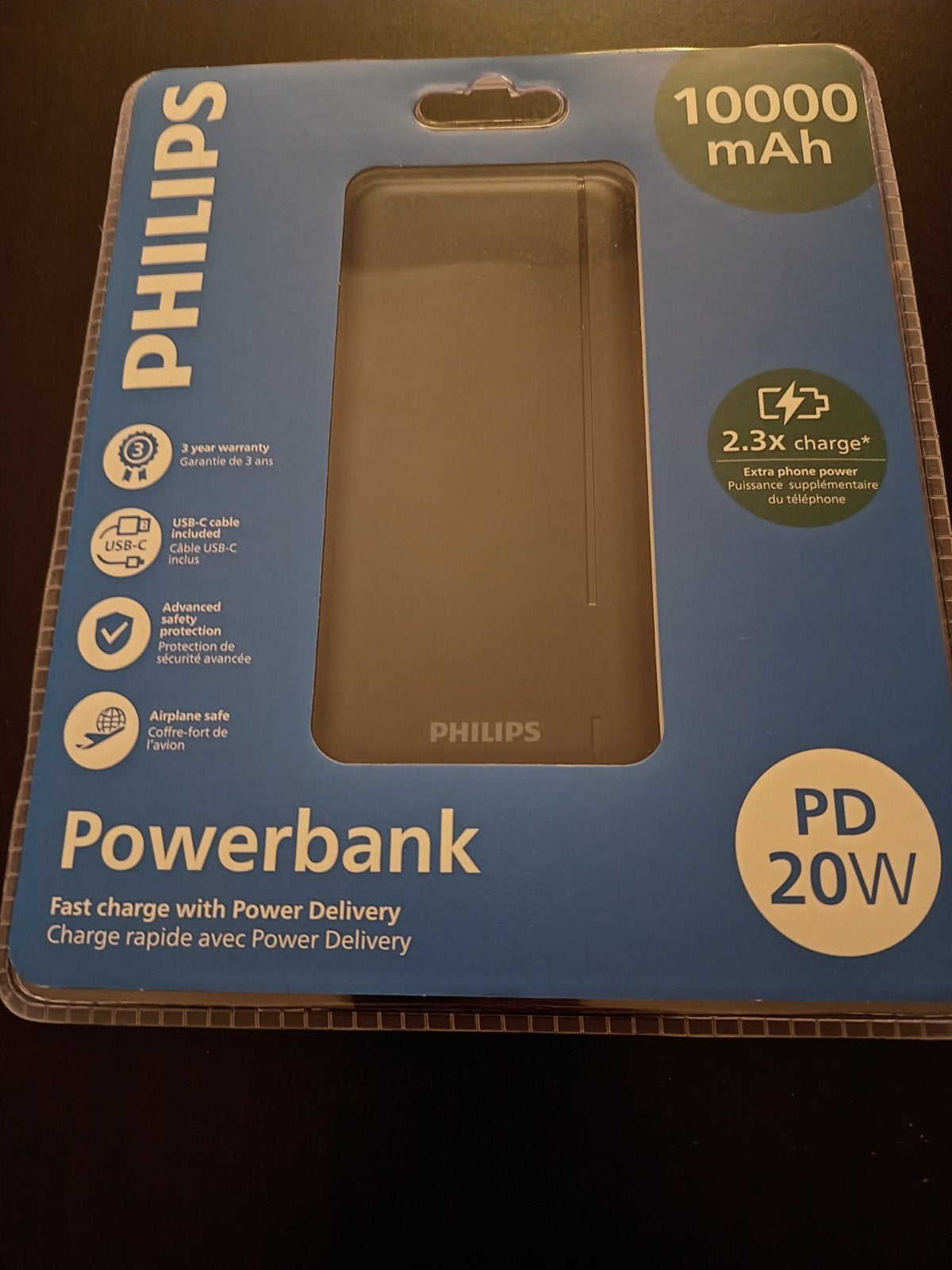 Philips Powerbank 10000 mAh PD 20W - Nieuw in verpakking, Telecommunicatie, Ophalen of Verzenden, Nieuw, Philips