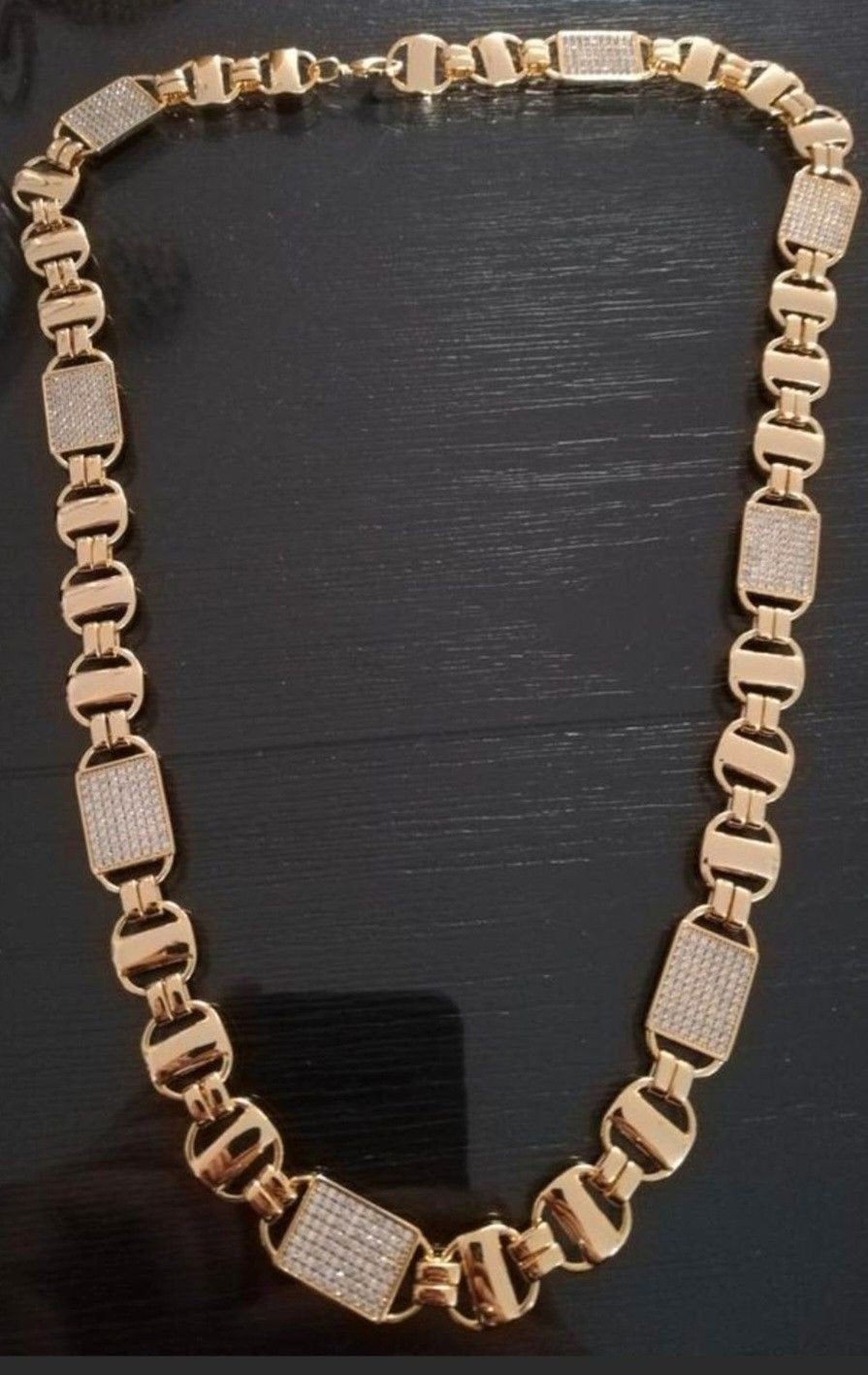 Kingsley Magnum koningsketting 18kt verguld met steentjes, Overige materialen, Nieuw, Ophalen of Verzenden, Goud