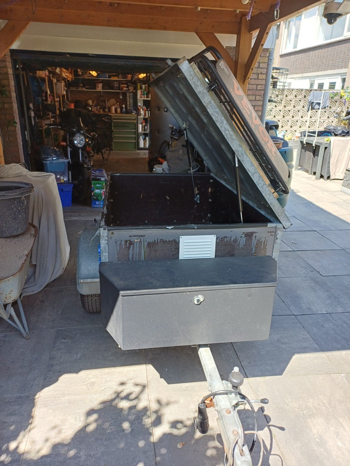 Verdonk Aanhangwagen 150x100x50 met imperial en opbergkist, Auto diversen, Aanhangers en Bagagewagens, Ophalen, Gebruikt