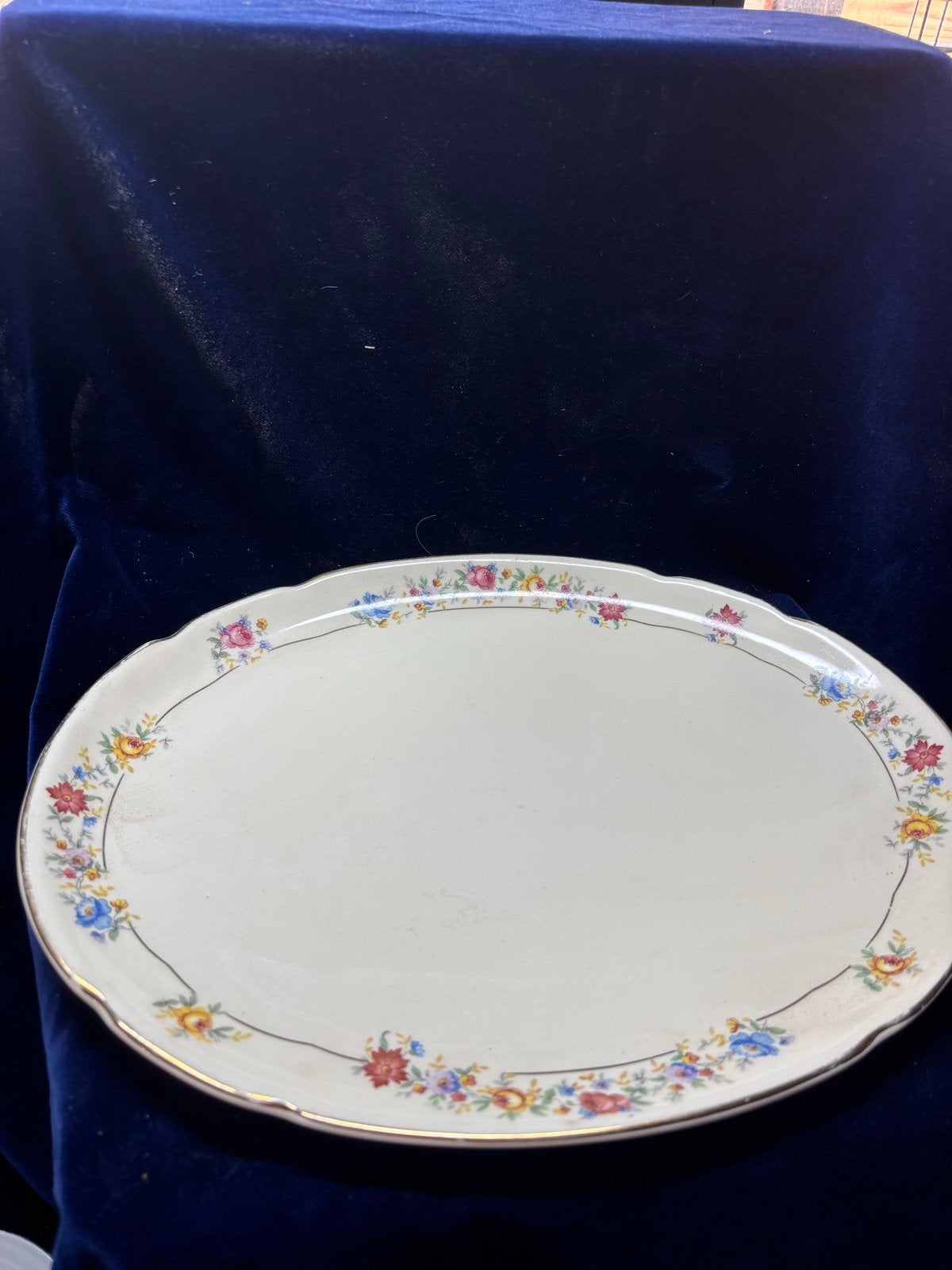 Antiek Engels Bordje met Bloemmotief, Ophalen of Verzenden