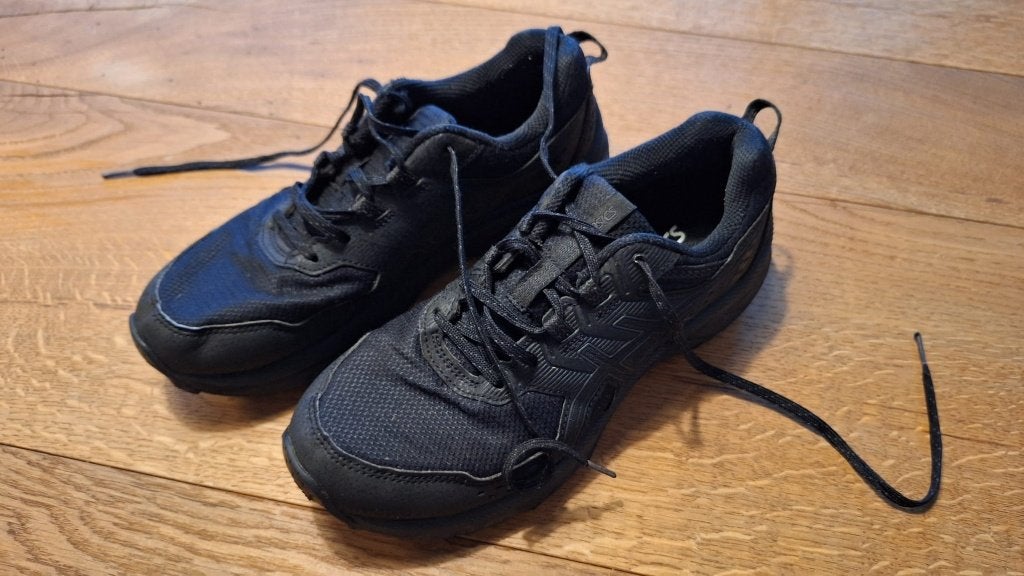 Asics Ortholite maat 40,5 - zwarte wandel-/cross-countrysch., Gebruikt, Asics, Ophalen of Verzenden, Jongen of Meisje