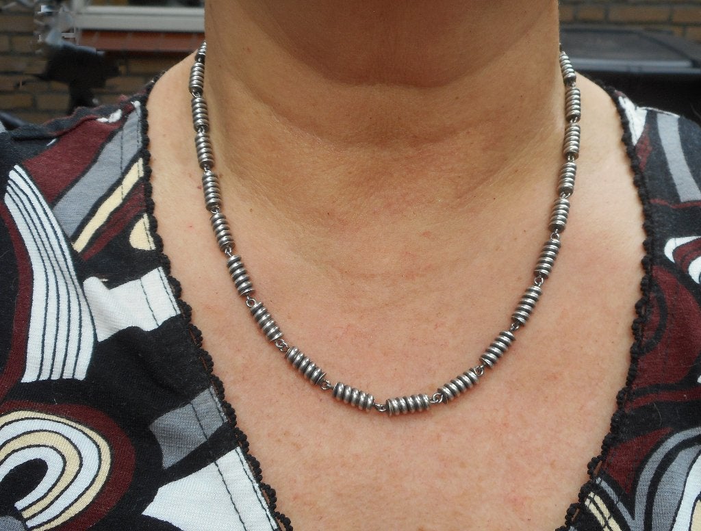 Zilveren zware wokkelschakel ketting nr.543