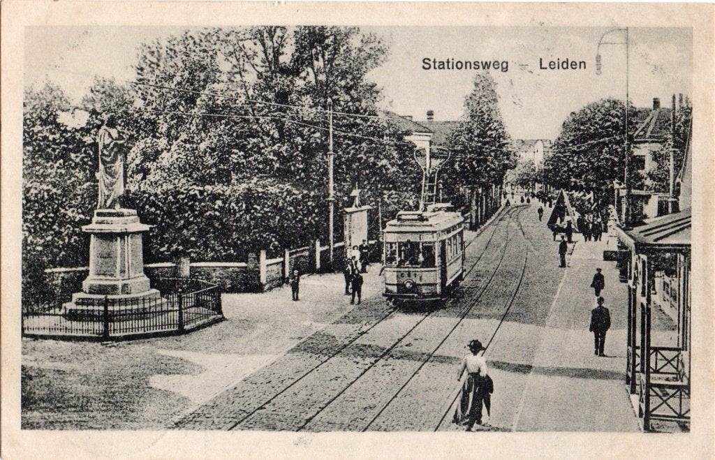Leiden, Stationsweg met Stadstram. 6792, Verzenden, Voor 1920, Gelopen, Zuid-Holland