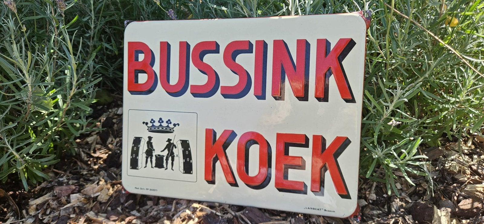 Prachtig vintage emaille reclamebord van Bussink Koek, Verzamelen, Ophalen of Verzenden, Gebruikt, Reclamebord