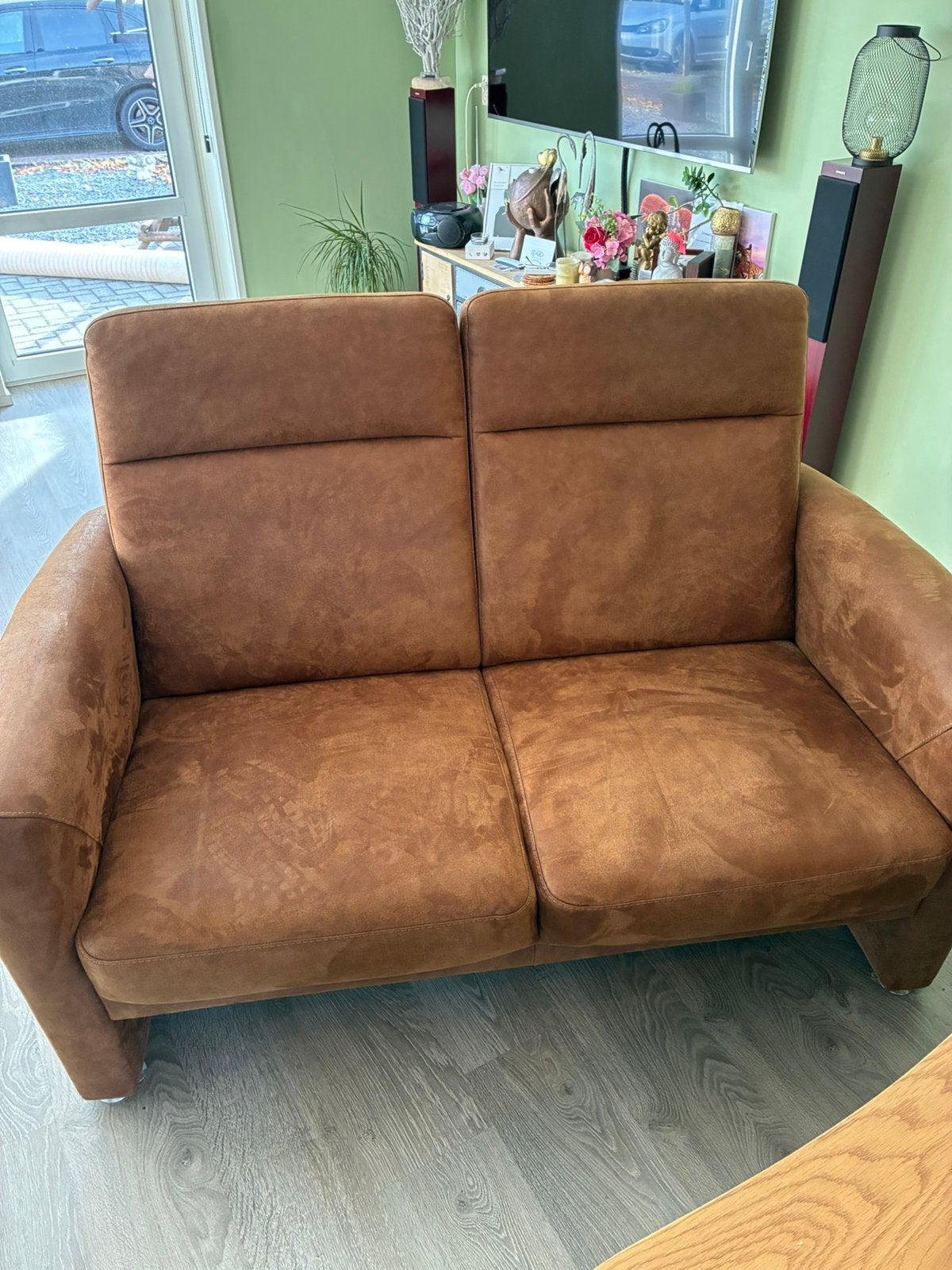 2 zitsbank Hemming hoog 147 cm x 89 cm x 101 cm, Ophalen, Tweepersoons, Zo goed als nieuw, Rechte bank