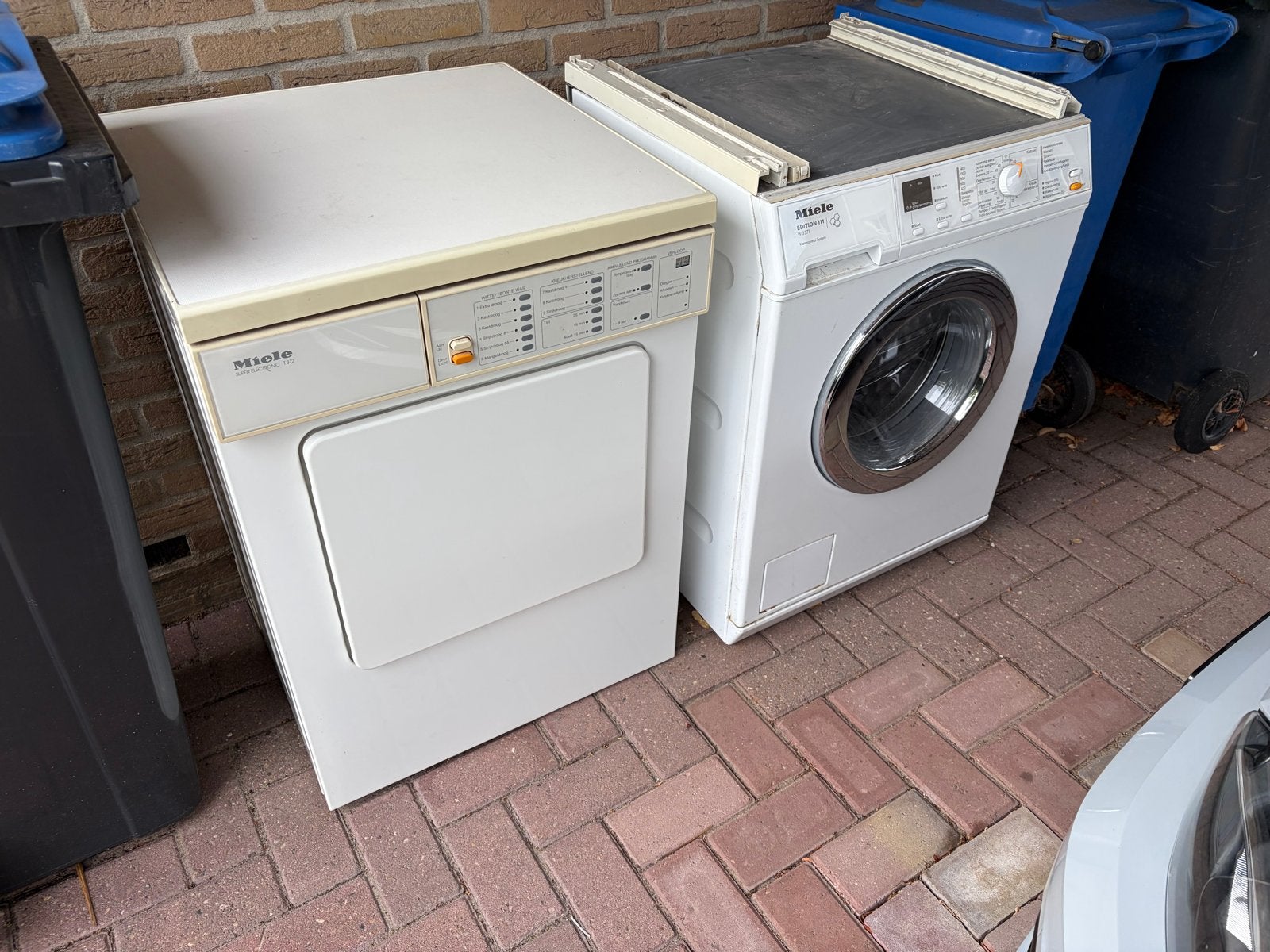 Miele wasmachine W3371 + Miele T372 droger – degelijke set, 8 tot 10 kg, Ophalen of Verzenden, Gebruikt, Minder dan 85 cm
