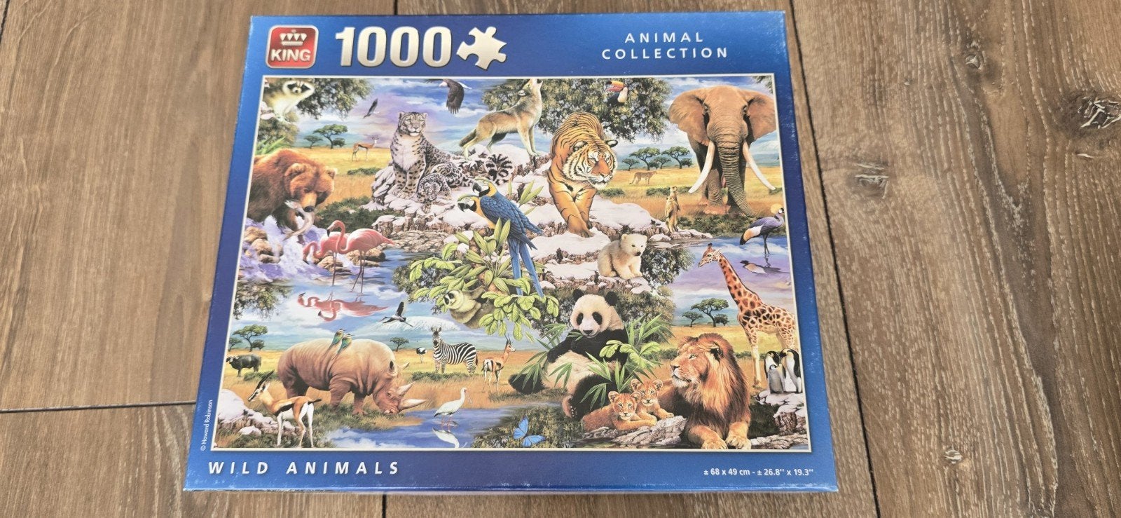 King puzzel 1000 stukjes Wild Animals, Ophalen of Verzenden, 500 t/m 1500 stukjes, Zo goed als nieuw