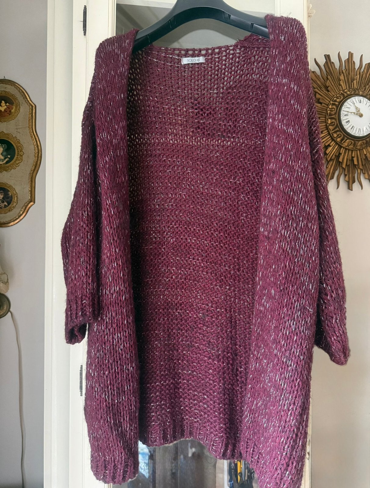 Mooi aubergine/bordeaux rood vest met zilver Universele maat, Ophalen of Verzenden