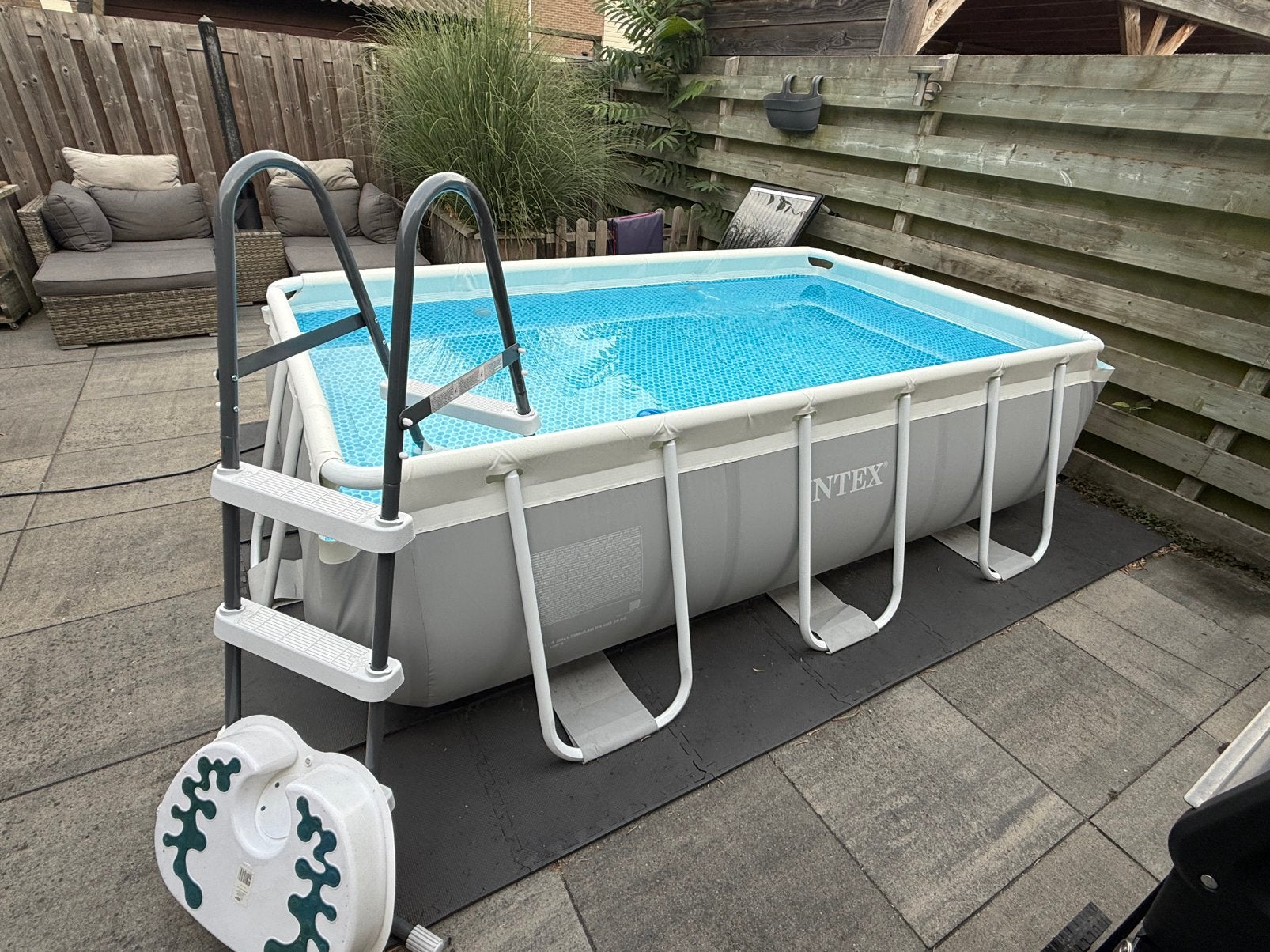 Compleet verwarmd Intex Prism Frame zwembad 300x175x80, Ophalen, Zo goed als nieuw, Opzetzwembad, Rechthoekig