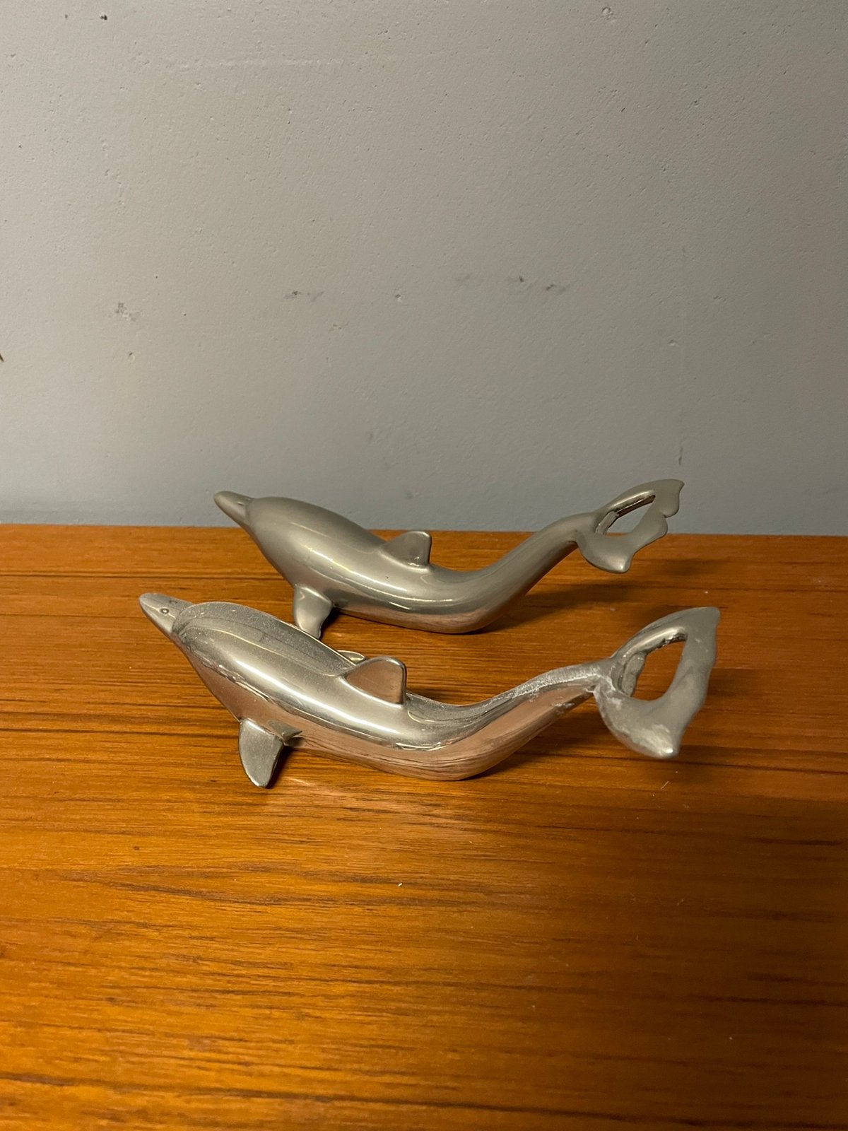 Bier opener jaren 70 dolfijnen vintage, ., Rvs of Chroom, ., 2de hands