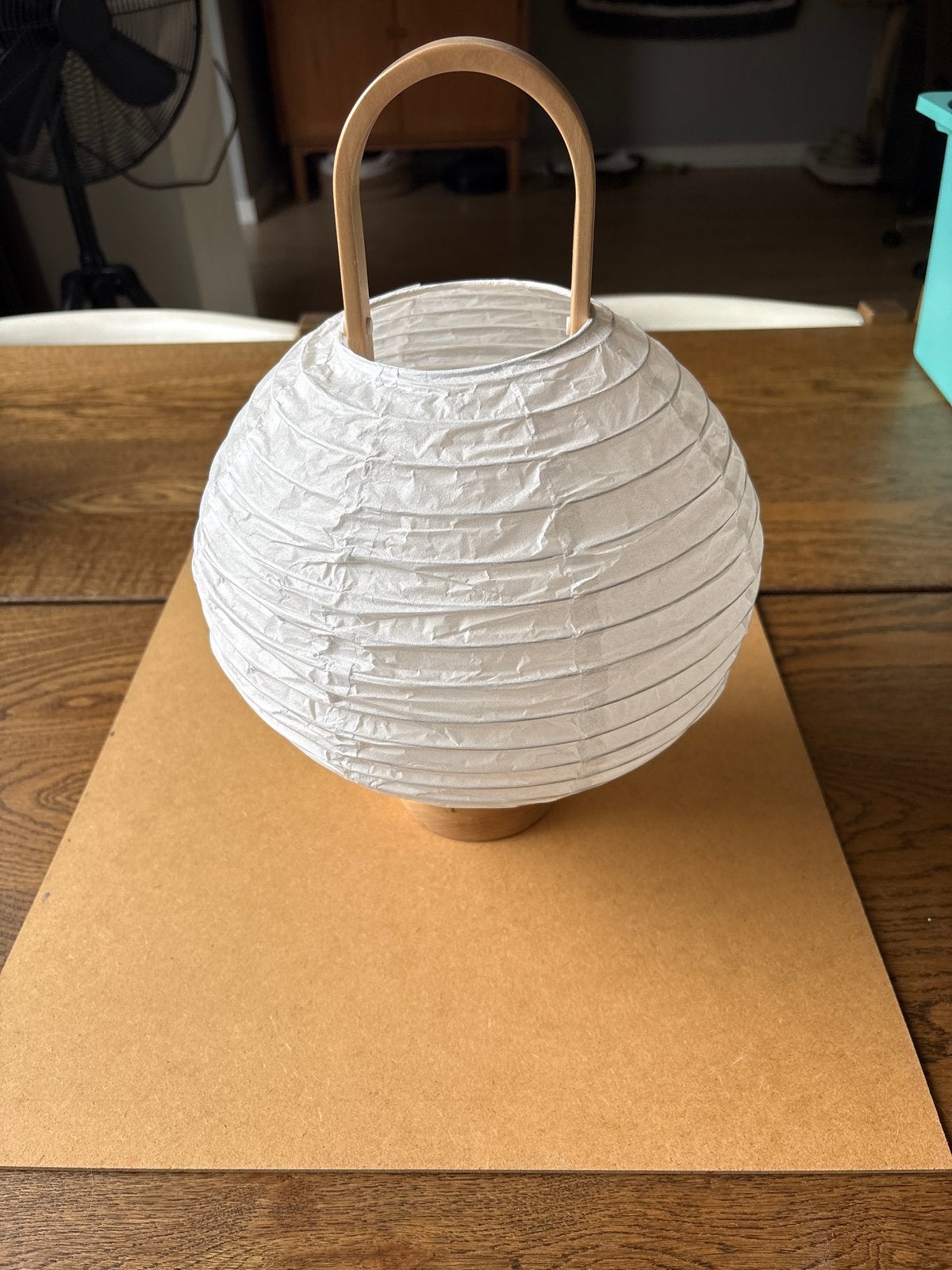 IKEA Bastua Marimekko LED lantaarn, wit/berken, Wit, Zo goed als nieuw, Werkt op batterijen, Hout