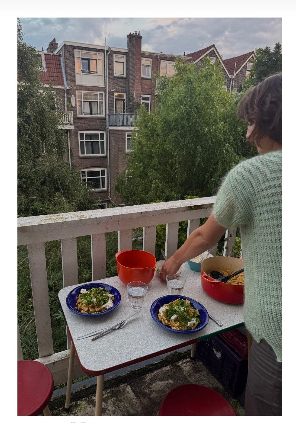 Vintage Formica Kampeerset: Tafel en 2 Krukjes, Ophalen, Gebruikt, Overige