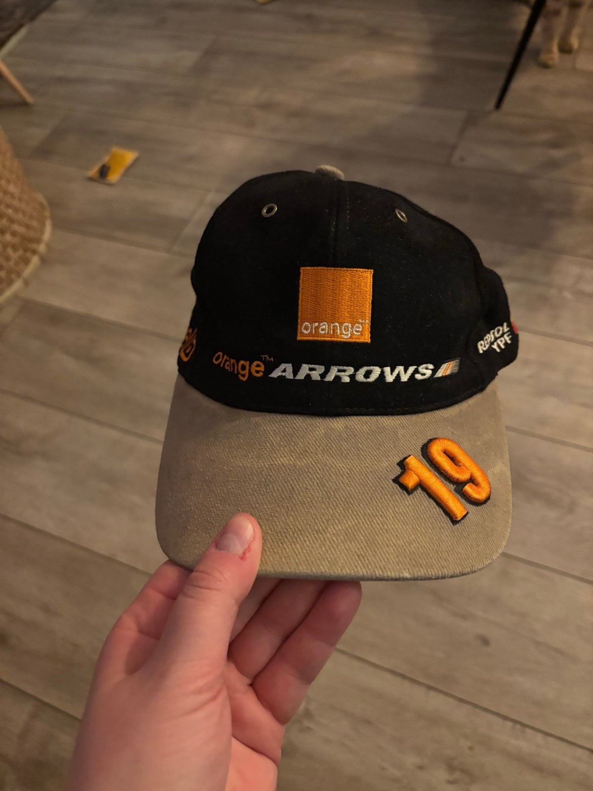 Jos Verstappen Orange Arrows F1 Pet, Ophalen of Verzenden, Zo goed als nieuw, One size fits all, Pet