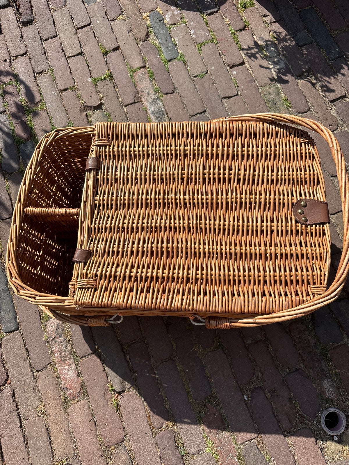 Vintage Picknickmand Compleet met Servies en Bestek, Ophalen, Gebruikt