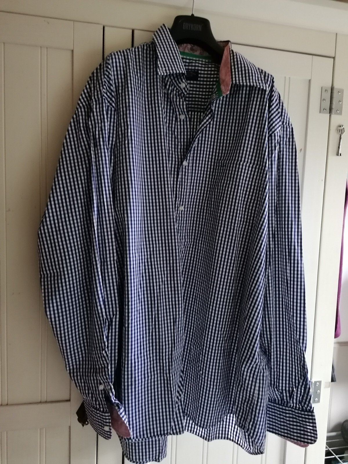Paul & Shark Yachting blouse ruitje blauw wit, Oksel 69cm, Zo goed als nieuw, Overige halswijdtes, Paul & Shark, Verzenden