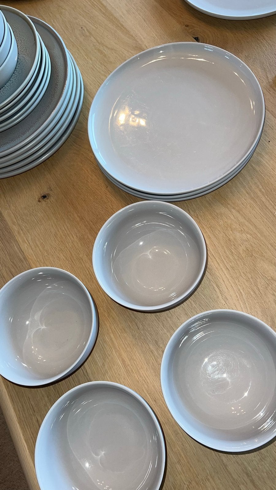 Kwantum servies greige/licht paarse borden en schalen, Ophalen, Gebruikt, Overige merken, Keramiek