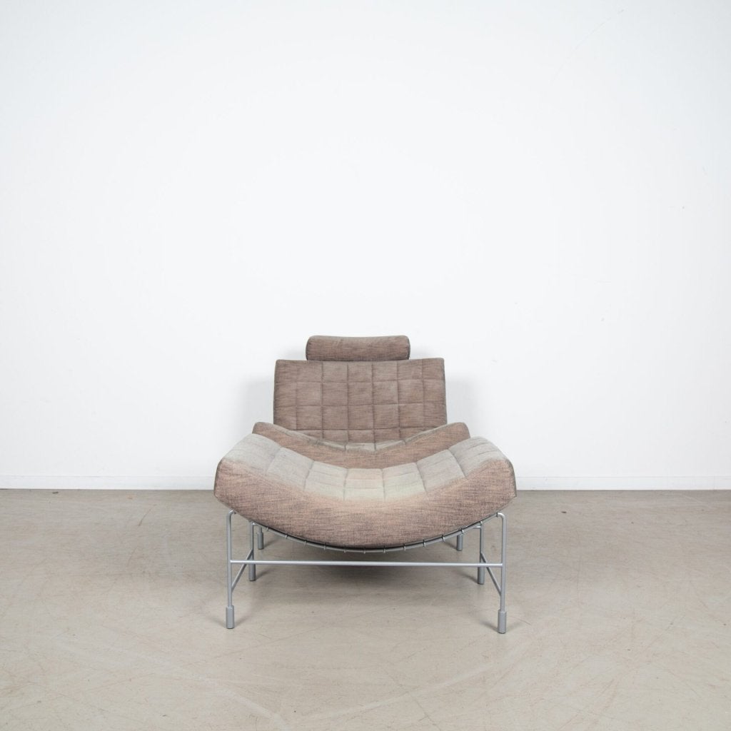 Leolux Volare Fauteuil Taupe Stof + Hocker, Niet ingevuld, Zo goed als nieuw, Niet ingevuld, Niet ingevuld