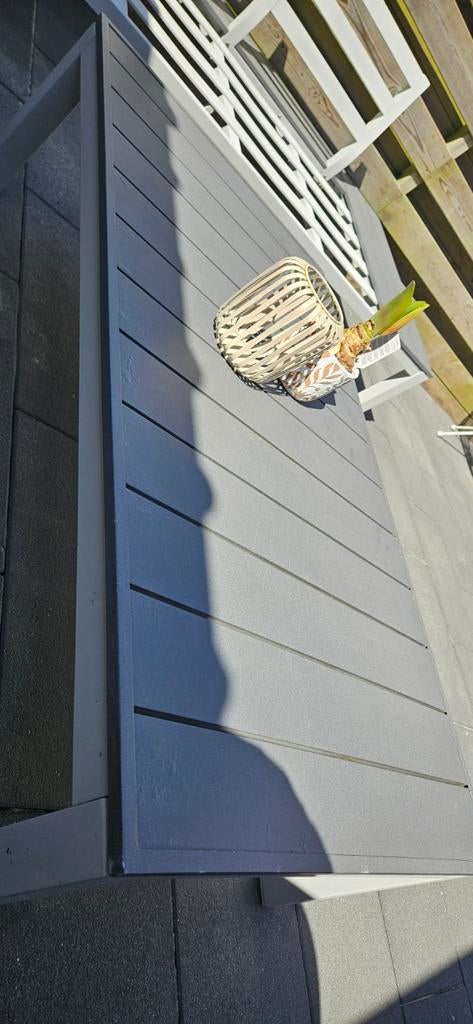 Moderne salontafel voor buiten - Grijs/Antraciet, Tuin en Terras, Tuintafels, Ophalen, Gebruikt, Rechthoekig, Aluminium