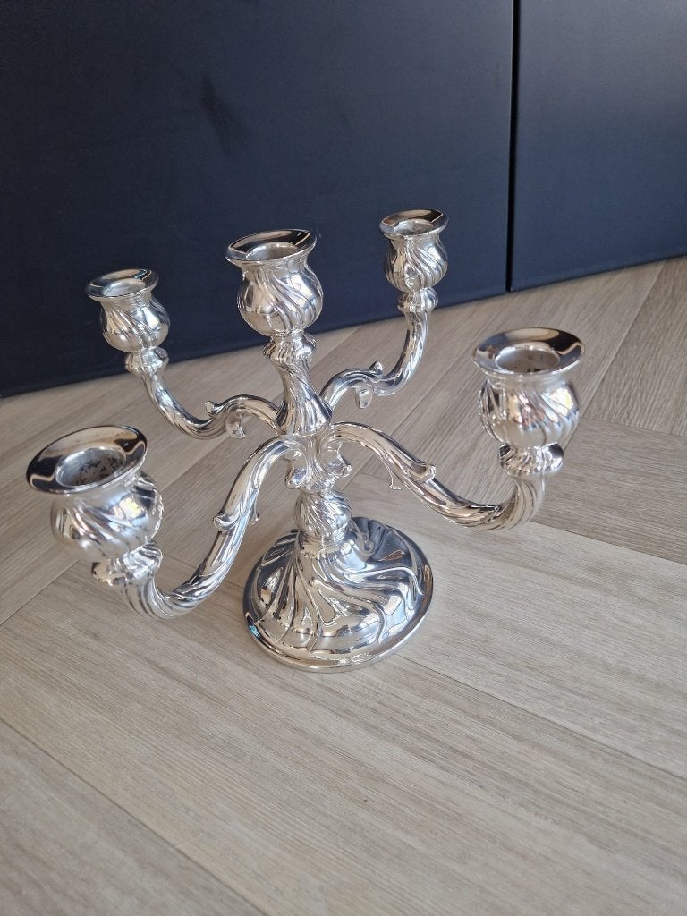 Zilveren kandelaar, Antiek en Kunst, Ophalen, Zilver