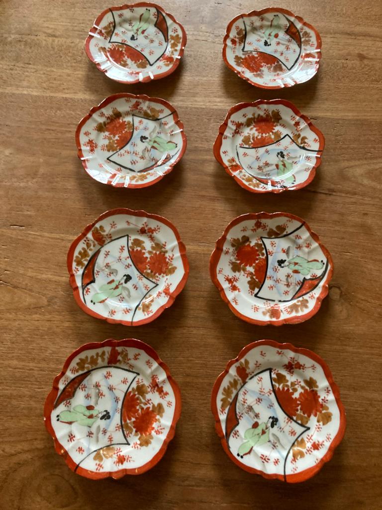 Set van 6 antieke Japanse Imari schoteltjes, Ophalen of Verzenden