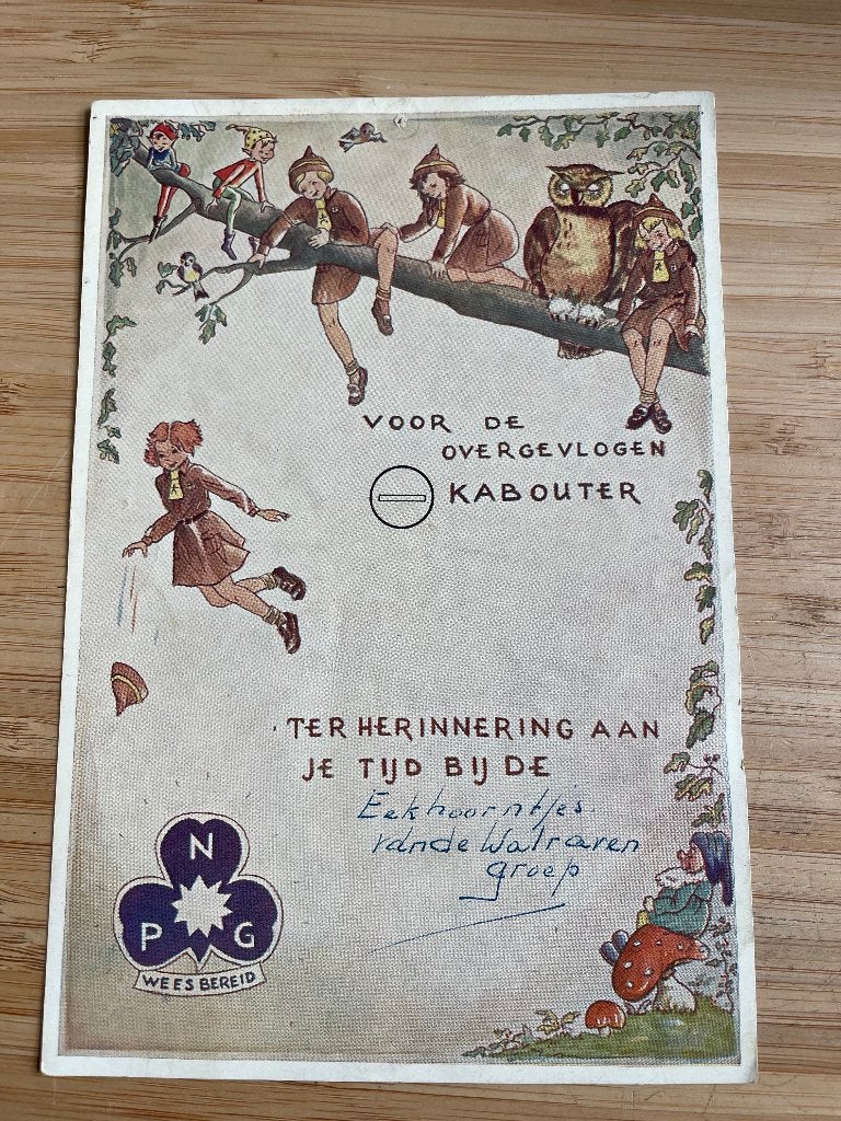 Voor de overgevlogen kabouter Scouting 1959, Verzamelen, Scouting, Gebruikt, Overige typen, Ophalen of Verzenden