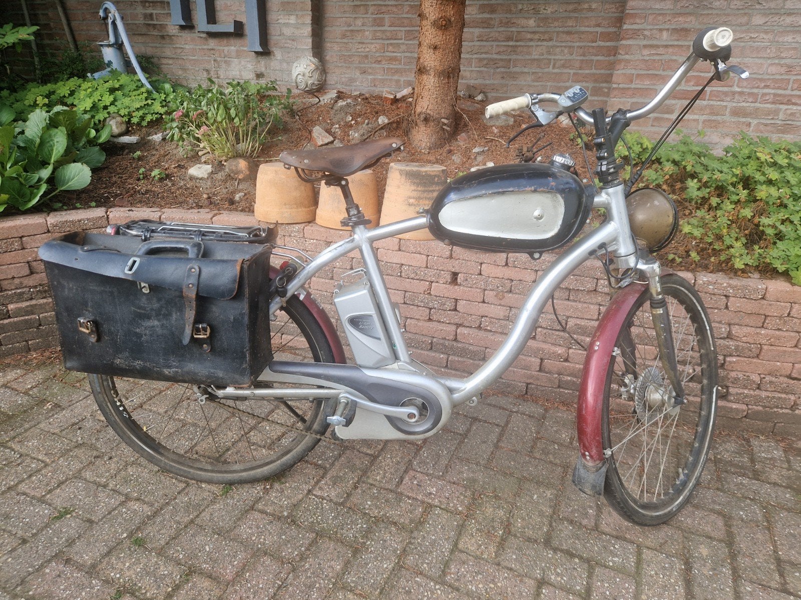Unieke Retro E-Bike met Vintage Look en Moderne Accu, Ophalen, Jaren '60 of nieuwer, 51 tot 55 cm, Onbekend